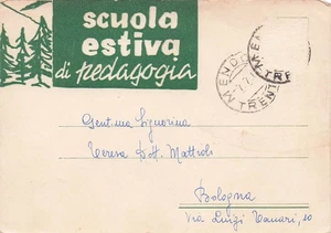 04058) CARTOLINA SCUOLA ESTIVA PEDAGOGIA UNIVERSITA' CATTOLICA MENDOLA TRENTO - Picture 1 of 2