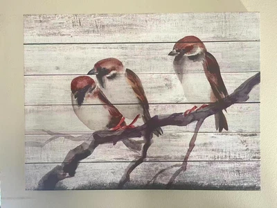 Birds on Branch Nature Farmhouse Canvas Print Wall Art 18x24 Ready to Hang - Image 1 of 3