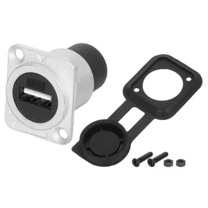 1Pcs USB 2.0 Panel Mount Coupler, D-Type USB Pass Through 480Mbps Silver - Afbeelding 1 van 6