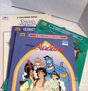Vintage Coloring Book Lot Precious Moments, Pocahontas, Aladdin READ - Foto 1 di 12
