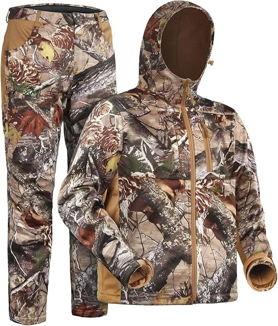 Men's 2 Piece Hunting Jacket & Pant XL Fleece Lining Quiet Warm Water Resistant - Image 1 of 4