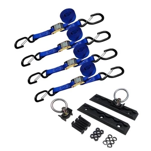 6" L-Track (2) w/1"x6'(4) Cam Buckle Straps for Truck Bed Motorcycles ATVs Bikes - Picture 1 of 8