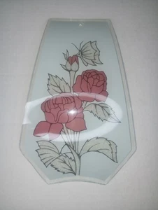 OK Lighting geätzte rosa Rosen & Schmetterling Touch Lampe Glasscheibe Ersatz - Bild 1 von 2