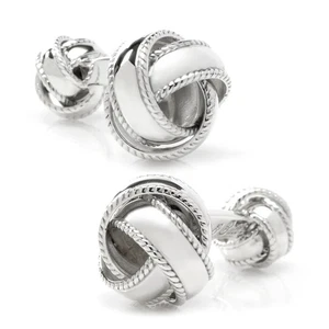 Sterling Silver Braided Knot Cufflinks - Picture 1 of 5