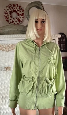 XCVI Green Zip Up Hoodie Size 1X - Image 1 of 4