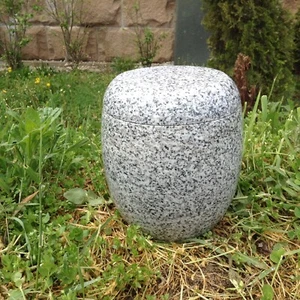 Urna de cremación de granito perla lunar para cenizas cementerio frasco conmemorativo 8x6-F - Imagen 1 de 8