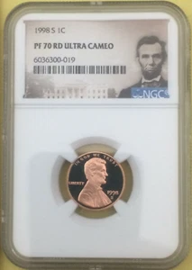 NGC PF70 RD Ultra Cameo 1998-S Lincoln Memorial Portrait Book Value $125 Pop 443 - Picture 1 of 7