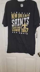 New Orleans Saints schwarzes 2-seitiges T-Shirt Herren XL neu mit Etikett $ 40 UVP - Bild 1 von 4