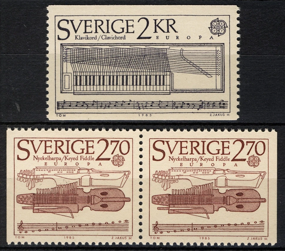 Suecia 1985, Europa: Conjunto Año Europeo de la Música MNH, Mi 1328-29 Foto 1 de 1