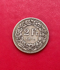 Belle monnaie argent SUISSE 2 Francs Helvetia 1878. Etat TB/TTB