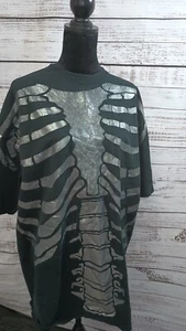Black Skeleton 2X Heavy T Shirt / Dress Unisex - Picture 1 of 2