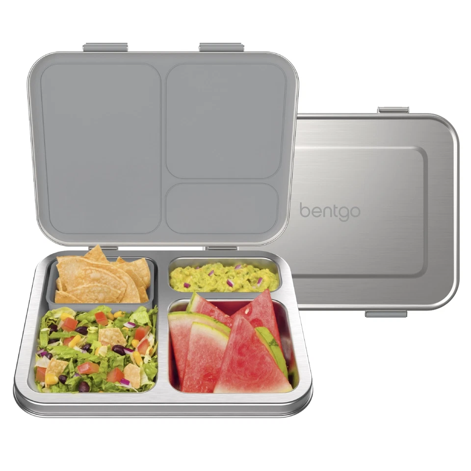 Bentgo Kids' Stainless Steel Leakproof 3 Compartments Bento-Style Lunch Box