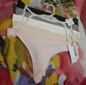 5 NEW JESSICA SIMPSON JS81990 EVERY DAY COTTON THONG PANTIES M - Picture 1 of 2