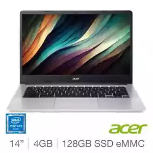 Acer 314, Intel Pentium Silver N6000, 4GB RAM, 128GB eMMC, 14 Inch Chromebook - Picture 1 of 8