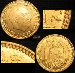 *GUTSE* FRANCO-846, 1 PESETA 1963*19-66, ERROR (17a), CUÑO ROTO Y REPINTE, S/C - Picture 1 of 1