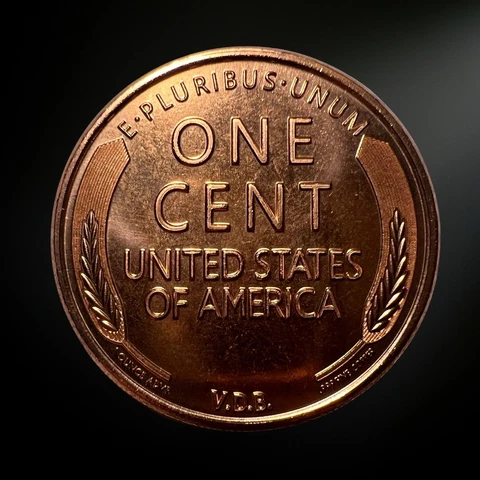 1 OZ 1909-S VDB Lincoln Wheat Cent Round .999 Pure Copper Bullion BU Cover