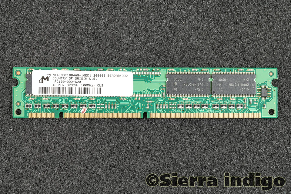 Micron MT4LSDT1664AG-10ED1 PC100-222-620 128MB Memory RAM - Image 1 of 1