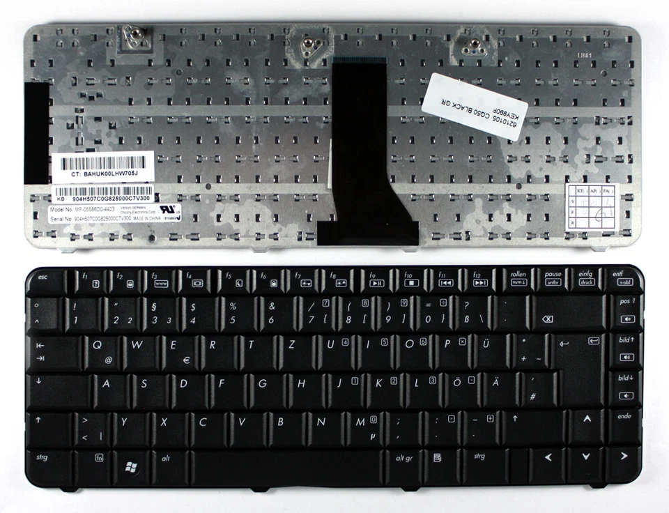 Compaq Presario CQ50-142US Black German Layout Replacement Laptop Keyboard - Image 1 of 1