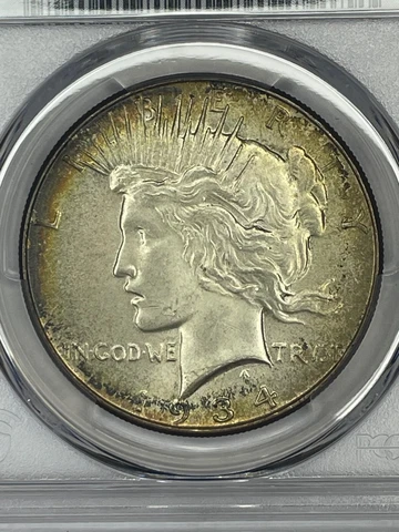 1934 Peace Dollar PCGS MS63 Cover