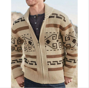 Man's Sweater Big Lebowski Cardigan Zip Up Knit Jeffery Adult Movie Costume New