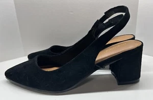 Neu mit Etikett Maurice’s Damen-Blockabsatz schwarz Größe 6 Lily Slingback klassisch adrett - Bild 1 von 7