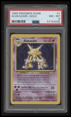 Alakazam - 1/102 Base Set - 1999 WOTC Unlimited - Pokémon TCG - PSA 8 - Image 1 of 2