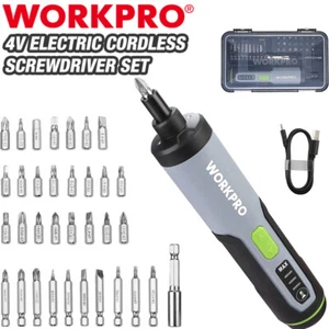 Set cacciaviti elettrici senza fili ricaricabili 4V WORKPRO asta di prolunga 35 punte - Foto 1 di 12