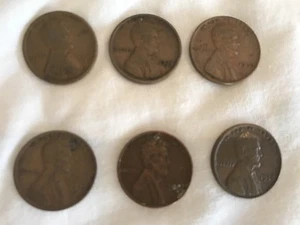 Lincoln Wheat Pennies • 1921• 1934• 1939• 1942•1946• 1950• LOT OF 6 - Bild 1 von 8