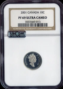 2001 Canada 10 Cents 10C NGC PF69 Ultra Cameo MAC - Quality - Picture 1 of 2