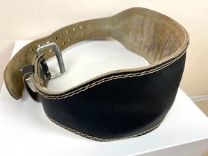 Harbinger XL Padded Leather Black Belt 2-Prong Power Weight Lifting 5.5" Heavy - Picture 1 of 13