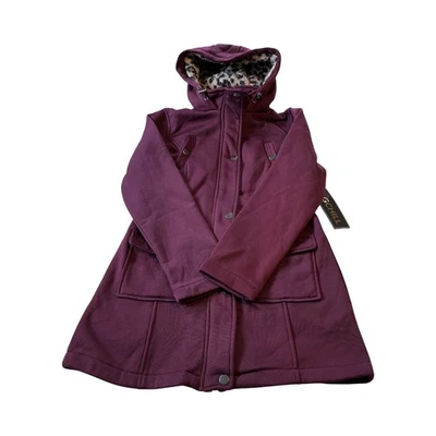 Chaqueta anorak con capucha púrpura Big Chill para mujer con forro estampado de leopardo NUEVA Foto 1 de 4