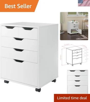 Mueble móvil blanco contemporáneo con contenedores y cajones para una organización eficiente Foto 1 de 4