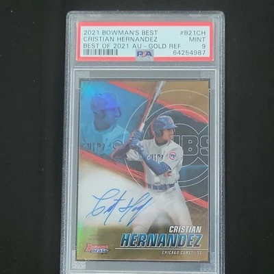 2021 Bowman Best Christian Hernandez 22/50 Gold Refractor Autograph PSA 9 #B21CH - Image 1 of 4