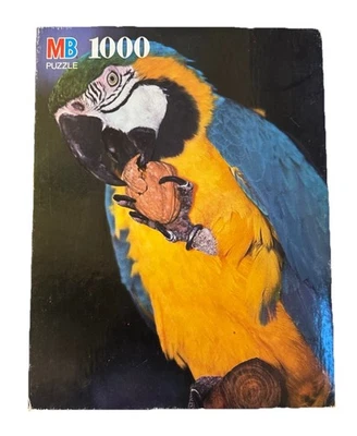 NIB Vintage 1992 MB Nature Macaw 1000 Piece Puzzle - Image 1 of 4