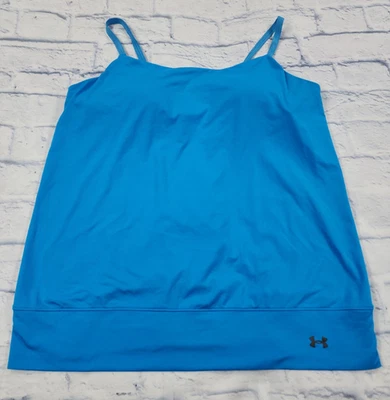 Under Armour MUJER TALLA XL Azul Heat Gear Yoga Top Incorporado Sujetador Envolvente Espalda  Foto 1 de 4