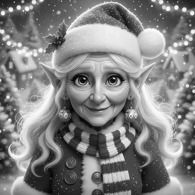 Christmas Laser Engraved Grandma Elf Wood Plaque 10x10 Personalized Gift - Image 1 of 4