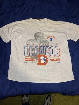 CAMISETA GRIS VINTAGE DENVER BRONCOS JOHN ELWAY TEAM NFL DE NUTMEG TALLA XL Foto 1 de 4