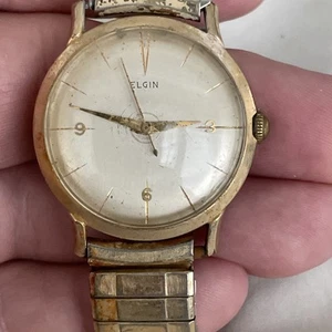 Vintage Elgin Herrenuhr Gold Filled Lünette für Teile oder Reparatur - Bild 1 von 13