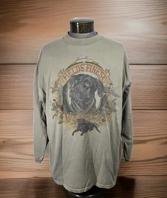 Vintage 90s Eddie Bauer Shirt Mens XL Brown Graphic Print Long Sleeve USA Flaws  - Image 1 of 4