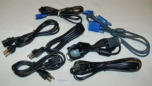PC Cables Power (4) VGA Male to Male (3) Lot#111 NEW! - Afbeelding 1 van 5