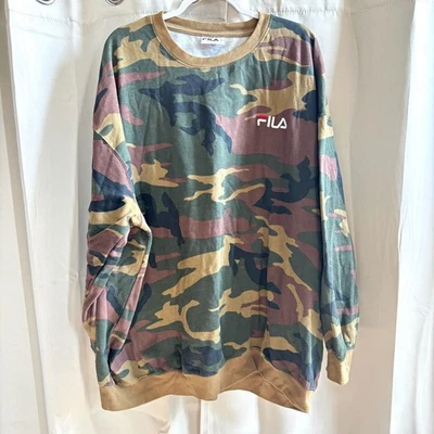 Sudadera Fila Para Hombre Talla 4XL Camuflada Bordada Logo Gorpcore Athleisure 19024 Foto 1 de 4