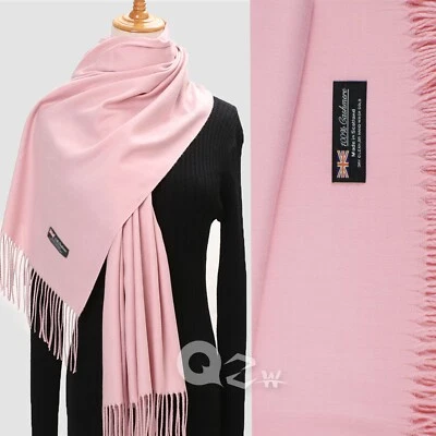 Mujeres Hombres 100% Cachemira Escocia Gran Tamaño Manta Lana Bufanda Chal Envoltura Sólido Foto 1 de 4