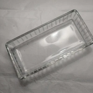 Crystal Clear Elegant Glass Trinket Dresser Rectanguar Dish Wheel Cut 7.5"x 3.5" - Picture 1 of 10