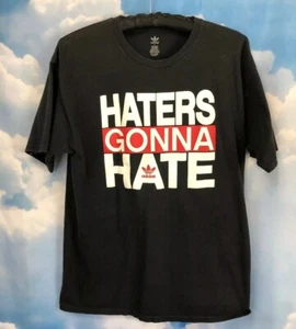 Adidas Original Haters Gonna Hate T-Shirt Mens Large Black - Picture 1 of 7