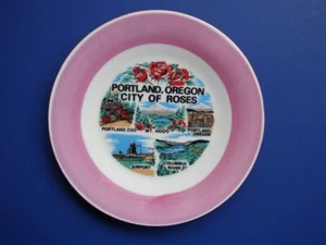 PORTLAND OREGON CITY OF ROSES VINTAGE COLLECTORS PLATE ZOO RIVER MT HOOD AIRPORT - Picture 1 of 6