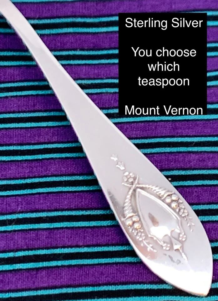 Cucharadita Mount Vernon RBL (Lunt) STERLING 5-3/4" SIN MONO *TÚ ELIGES* Foto 1 de 2