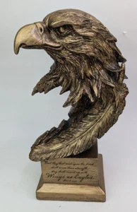 Eagle Trophy Statue Bust Resin Isaiah 40:31 Imitation Gold Copper Bronze 12" - Picture 1 of 11