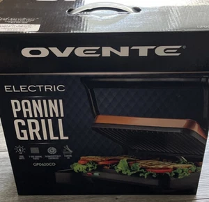 Ovente Electric Panini Press Grill with Non-Stick 2 Slices Plate Copper GP0620CO - Picture 1 of 4