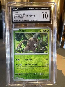 Pinsir 127/165 Reverse Holo / S&V 151 / CGC 10 Gem Mint - Picture 1 of 2