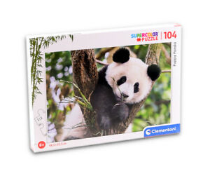 Clementoni Super Color Puzzle - Puppy Panda (104 Pieces) Baby Bear Jigsaw